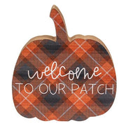 Fall Sweet Fall Plaid Pumpkin Chunky Sitter  (3 Count Assortment)