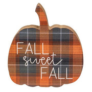 Fall Sweet Fall Plaid Pumpkin Chunky Sitter  (3 Count Assortment)