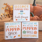 Pumpkin Spice Everything Square Block  (3 Count Assortment)