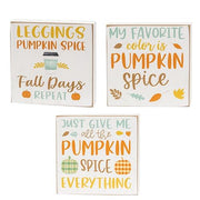 Pumpkin Spice Everything Square Block  (3 Count Assortment)