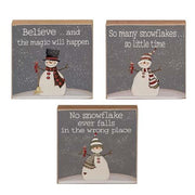 So Many Snowflakes Square Block  (3 Count Assortment)