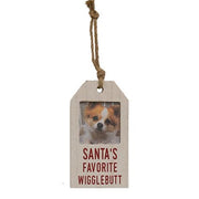 Santa's Favorite Wigglebutt Photo Tag Ornament  (2 Count Assortment)