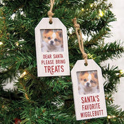 Santa's Favorite Wigglebutt Photo Tag Ornament  (2 Count Assortment)