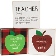 Teacher Square Block  (3 Count Assortment)