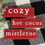 Cozy - Mistletoe or Hot Cocoa Thin Mini Block  (3 Count Assortment)