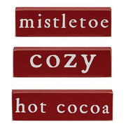 Cozy - Mistletoe or Hot Cocoa Thin Mini Block  (3 Count Assortment)
