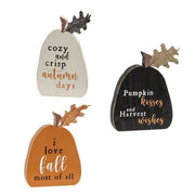 Rustic Fall Words Pumpkin Blocks (Set of 3)
