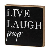 Live - Laugh - Poop Square Block  (3 Count Assortment)