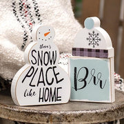 Snow Place Like Home Snowman & Blocks (Set of 3)