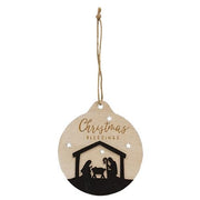Christmas Blessings Silhouette Bulb Ornament  (2 Count Assortment)