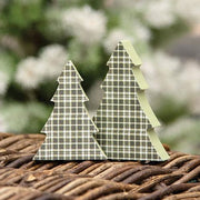 Green Plaid Chunky Trees (Set of 2)
