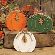 Thankful Grateful Blessings Chunky Pumpkin  (3 Count Assortment)