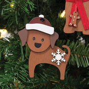 Snowflake Dog With Santa Hat Ornament