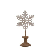 Distressed Wooden Snowflake Spindles (Set of 3)