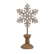 Distressed Wooden Snowflake Spindles (Set of 3)