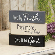 Live By Faith Block  (3 Count Assortment)