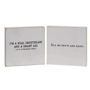 All My Pants Are Sassy Square Block  (2 Count Assortment)