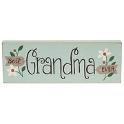 Best Grandma Ever Floral Block