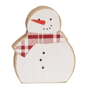 Snowmen with Scarves Chunky Wooden Sitters (Set of 2)