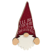 I'll Be Gnome For Christmas Wooden Shelf Peeker