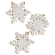 Distressed Wooden Snowflake Sitter  (3 Count Assortment)