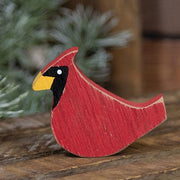 Distressed Wooden Cardinal Sitter