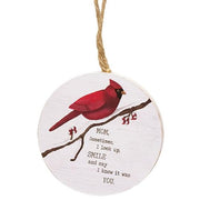 Mom/Dad Round Cardinal Ornament  (2 Count Assortment)