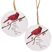 Mom/Dad Round Cardinal Ornament  (2 Count Assortment)
