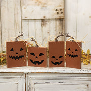 Fall Pumpkin Blocks with Stems (Set of 4)