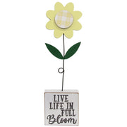 Full Bloom With Grace Gingham Check Daisies on Base (Set of 2)