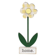 Home - Blessed - Family Gingham Check Daisies on Base (Set of 3)
