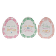 Follow the Bunny Wooden Egg Sitter  (3 Count Assortment)