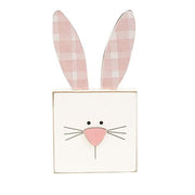 Plaid Ear Bunny Block Sitter  (3 Count Assortment)