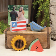 Primitive Spring & Summer Wooden Photo Blocks (Set of 4)