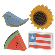 Primitive Spring & Summer Wooden Photo Blocks (Set of 4)