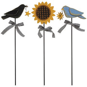 Bluebird - Crow & Sunflower Plant Poke (Set of 3)