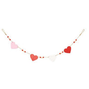 Beaded Wooden Hearts Mini Garland