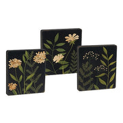 Flowers & Ferns Hanging Wood Plaque  (3 Count Assortment)