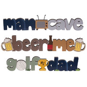 Man Cave Wooden Word Sitter  (3 Count Assortment)
