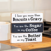 I Love You More Than Biscuits & Gravy Thin Mini Block  (3 Count Assortment)