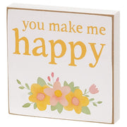 Oh Hey Lovely Floral Square Block  (4 Count Assortment)