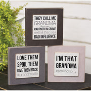 Grandmas Life Layered Block Sign  (3 Count Assortment)