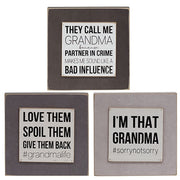 Grandmas Life Layered Block Sign  (3 Count Assortment)