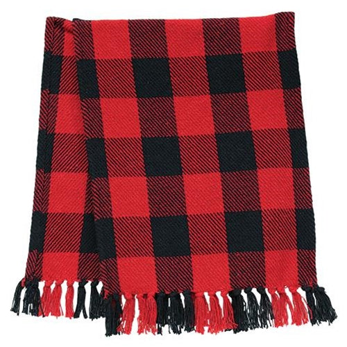 Red & Black Buffalo Check Runner - 72"