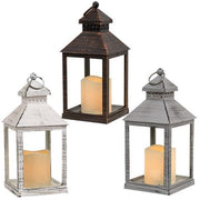 Brushed Metal Look Lantern  (3 Count Assortment)