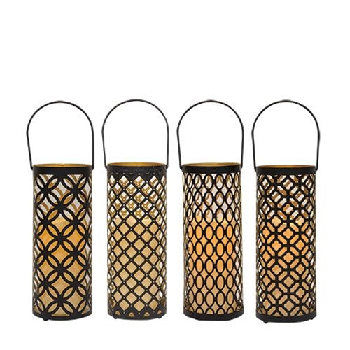 Black & Gold Metal Lantern (4 Count Assortment)