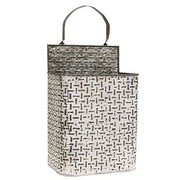 Shabby Chic Rectangle Basketweave Buckets (Set of 2)