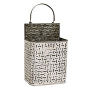 Shabby Chic Rectangle Basketweave Buckets (Set of 2)