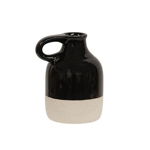 Black Glazed Ceramic Jug Vases (Set of 2) Farmabilia