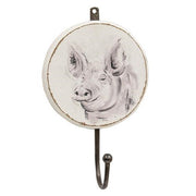 Wooden Farmhouse Pig Wall Hook